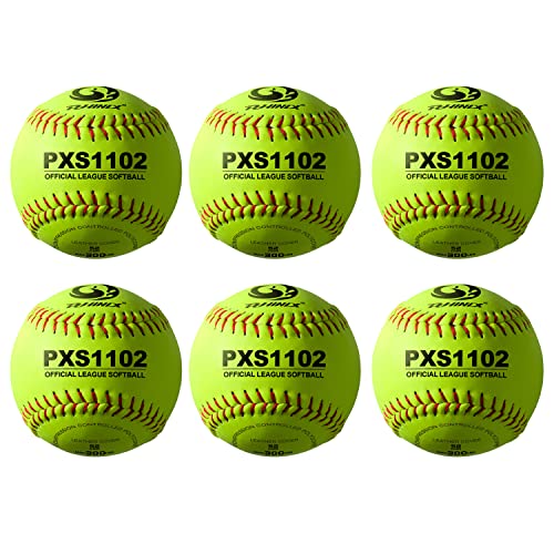 PHINIX Slow-Pitch Softballs, offizielle Größe und Gewicht, professionelle Qualität, Übungswettbewerbe, 27,9 cm, 6 Stück von PHINIX