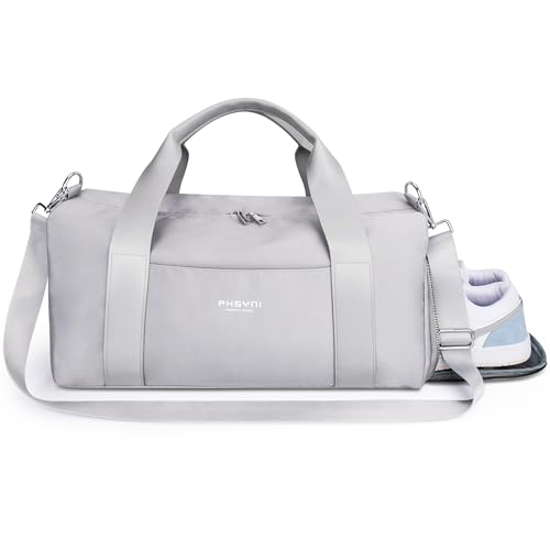 25L Medium Sporttasche Reisetasche für Damen und Herren,wasserdichte Handgepäcktasche,Trainingstasche für Reisen Schwimmenmit Schuhfach und Nassfach,Griff aus PU Leder (Grau,19 Mittelgroße Größe) 25L Medium Sporttasche Reisetasche für Damen und Herren,wasserdichte Handgepäcktasche,Trainingstasche für Reisen Schwimmenmit Schuhfach und Nassfach,Griff aus PU Leder (Grau,19 Mittelgroße Größe) von PHSYNI