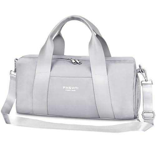 15L Klein Sporttasche für Mädchen und Kinder,Trainingstasche für, Reisen, Tanzen, Ballett, Schwimmenmit Schuhfach und Nassfach,Griff aus PU Leder (Grau,16 Kleine Größe) 15L Klein Sporttasche für Mädchen und Kinder,Trainingstasche für, Reisen, Tanzen, Ballett, Schwimmenmit Schuhfach und Nassfach,Griff aus PU Leder (Grau,16 Kleine Größe) von PHSYNI