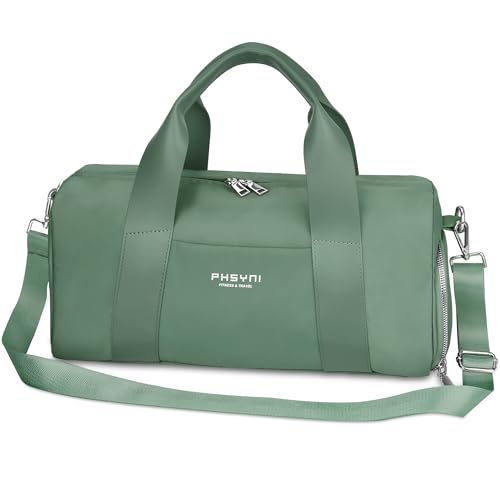 15L Klein Sporttasche für Mädchen und Kinder,Trainingstasche für, Reisen, Tanzen, Ballett, Schwimmenmit Schuhfach und Nassfach,Griff aus PU Leder (Grün,16 Kleine Größe) 15L Klein Sporttasche für Mädchen und Kinder,Trainingstasche für, Reisen, Tanzen, Ballett, Schwimmenmit Schuhfach und Nassfach,Griff aus PU Leder (Grün,16 Kleine Größe) von PHSYNI