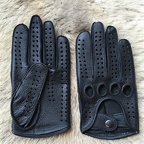 PHYTOTREE Mode Herren Lederhandschuhe Vollfinger atmungsaktiv ungefüttert Slip Driving Handschuhe New Male Fäustlinge - Arbeitshandschuhe(Black-02,XL) von PHYTOTREE