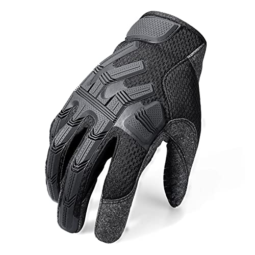 PHYTOTREE Schwarze Vollfinger-Handschuhe mit Touchscreen-Fahrradarbeit, die Herrenausrüstung Fahren - Arbeitshandschuhe(Noir,Medium) von PHYTOTREE