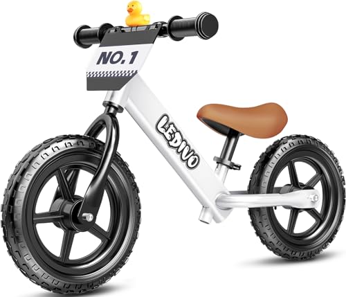 Kleinkind Laufrad 2 Jahre alt, Alter 18 Monate bis 5 Jahre alt, 12 Zoll Push Balance Bike mit individuellem Platte (3 Sets Aufkleber enthalten), Geschenk Fahrrad für 2-3 Jungen Mädchen von PHZ.