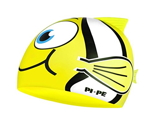 PI-PE Kinder Badekappe Fishy Yellow, One Size von PI-PE