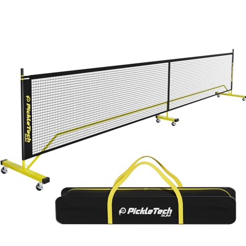 PICKLETECH 4.0 Schlanke Version, tragbares Pickleball-Netz mit Rädern, Outdoor-Spiel, 6,6 m, Pickleball-Netz, USAPA-Verordnung, Größe, Pickle-Ballnetz-System mit Tragetasche für Auffahrt PICKLETECH 4.0 Schlanke Version, tragbares Pickleball-Netz mit Rädern, Outdoor-Spiel, 6,6 m, Pickleball-Netz, USAPA-Verordnung, Größe, Pickle-Ballnetz-System mit Tragetasche für Auffahrt von PICKLETECH
