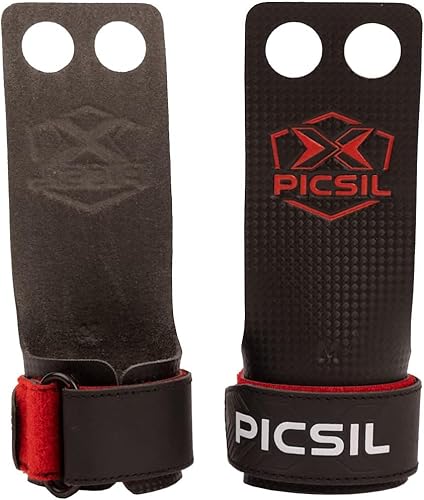 PICSIL RX Carbon Grips, Crosstraining Hand Grips für Gewichtheben, Handschuhe für Muscleups, Pull Ups, Gymnastik, Verhindert Blasen und Risse, Für Männer und Frauen (Rot 2H, M) PICSIL RX Carbon Grips, Crosstraining Hand Grips für Gewichtheben, Handschuhe für Muscleups, Pull Ups, Gymnastik, Verhindert Blasen und Risse, Für Männer und Frauen (Rot 2H, M) von PICSIL