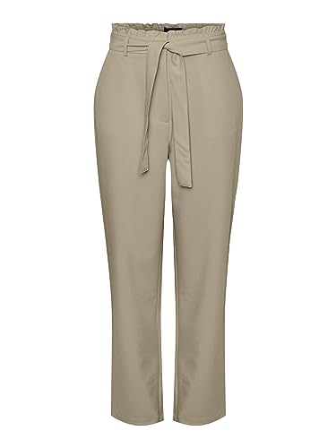 Pieces Damen Pcbosella Hw Paperbag Straight Pant Noos, White Pepper, XS von PIECES