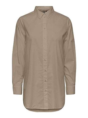 PIECES Damen Pcjiva Ls Shirt Noos Bc, Silver Mink, XL PIECES Damen Pcjiva Ls Shirt Noos Bc, Silver Mink, XL von PIECES