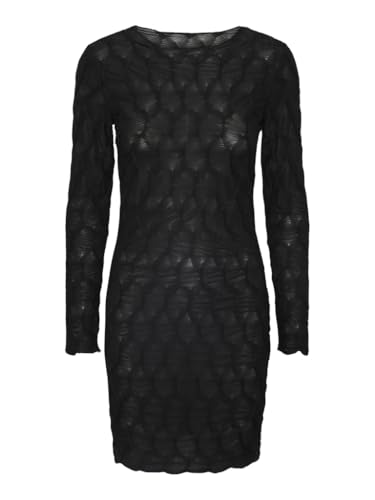 Pieces Damen Pclola Ls O-Neck Short Dress, Schwarz, XS Pieces Damen Pclola Ls O-Neck Short Dress, Schwarz, XS von PIECES