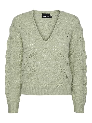 Pieces Damen Pcnancy Ls V-Neck Knit Pb Bc, Swamp, XS Pieces Damen Pcnancy Ls V-Neck Knit Pb Bc, Swamp, XS von PIECES
