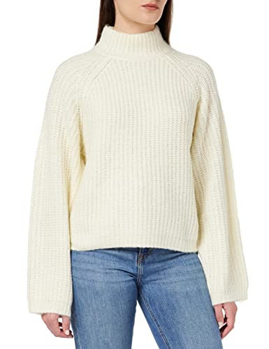 Pieces Damen Pcnell Ls High Neck Knit, Cloud Dancer, L Pieces Damen Pcnell Ls High Neck Knit, Cloud Dancer, L von PIECES
