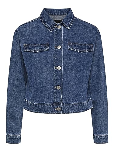 PIECES Damen Pctessie Ls Dnm Jacket Noos Bc, Medium Blue Denim, XS PIECES Damen Pctessie Ls Dnm Jacket Noos Bc, Medium Blue Denim, XS von PIECES