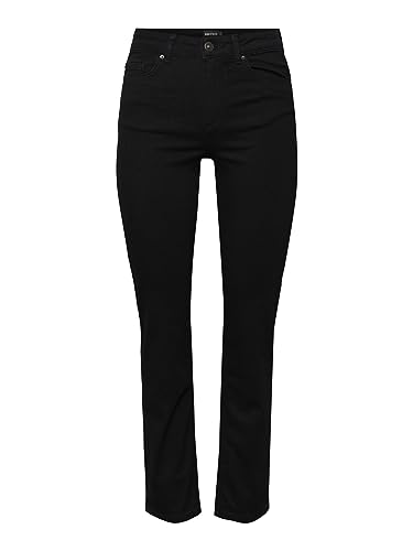 PIECES Damen Pcdelly Straight Mw Ankl Bl648 Noos Bc Hose, Black Denim, M/30 von PIECES