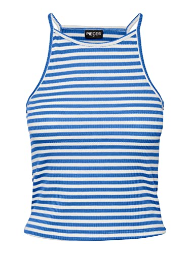 PIECES Damen Pcostina Strap Noos Bc Top, Marina/Stripes:bright White, XL EU von PIECES