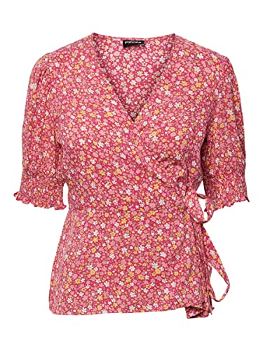 PIECES Damen Pctala 2/4 Wrap Noos Bc Top, Beetroot Purple/AOP:small Flower, S EU von PIECES