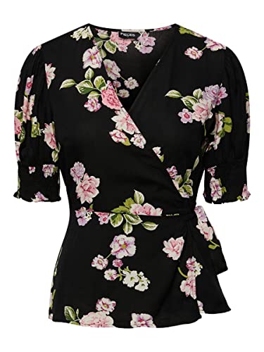 PIECES Damen Pctala 2/4 Wrap Noos Bc Top, Black/AOP:Big Flower, XS EU PIECES Damen Pctala 2/4 Wrap Noos Bc Top, Black/AOP:Big Flower, XS EU von PIECES