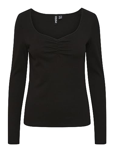 PIECES Damen Pctania Top Noos Bc Langarmshirt, Schwarz, XS EU PIECES Damen Pctania Top Noos Bc Langarmshirt, Schwarz, XS EU von PIECES