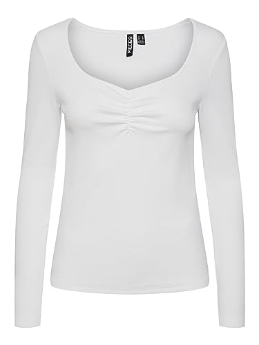PIECES Damen Pctania Top Noos Bc Langarmshirt, Bright White, XS EU PIECES Damen Pctania Top Noos Bc Langarmshirt, Bright White, XS EU von PIECES