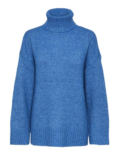 Pieces Damen Pcnancy Ls Loose Roll Neck Knit Noos Bc, French Blue, XS Pieces Damen Pcnancy Ls Loose Roll Neck Knit Noos Bc, French Blue, XS von PIECES