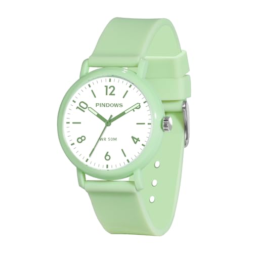 PINDOWS Lässig Armbanduhr, Militär Digital Uhren wasserdichte Uhr Sport Außenbereich mit Leuchtend Klassisch Stilvoll Outdoor Armbanduhr,Matcha Green von PINDOWS