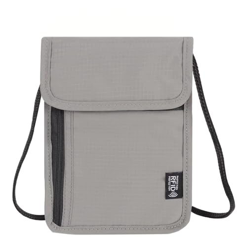 PINEPAN Brustbeutel Unisex Reisetasche mit RFID-Schutz Wasserdichter Reisepass-Taschen-Organizer Maximale Sicherheit für Smartphone und Reisedokumente Grau Business PINEPAN Brustbeutel Unisex Reisetasche mit RFID-Schutz Wasserdichter Reisepass-Taschen-Organizer Maximale Sicherheit für Smartphone und Reisedokumente Grau Business von PINEPAN