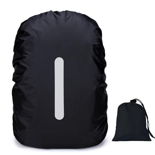 PINEPAN Regenschutz für Schulrucksäcke wasserdicht Reflektoren elastisches Band mit Elastischer Aufbewahrungstasche Schwarz, 20L PINEPAN Regenschutz für Schulrucksäcke wasserdicht Reflektoren elastisches Band mit Elastischer Aufbewahrungstasche Schwarz, 20L von PINEPAN