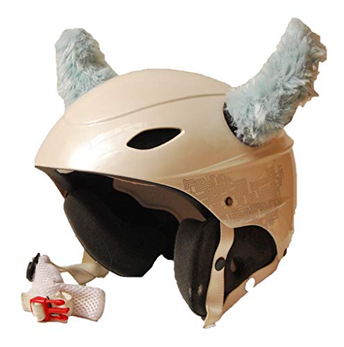 Handgemachte Hellblaue Hörner aus Plüsch für Skihelm, Snowboardhelm, Motorradhelm, Fahrradhelm, Skateboardhelm, Skateboardhelm Handgemachte Hellblaue Hörner aus Plüsch für Skihelm, Snowboardhelm, Motorradhelm, Fahrradhelm, Skateboardhelm, Skateboardhelm von PINK YAK