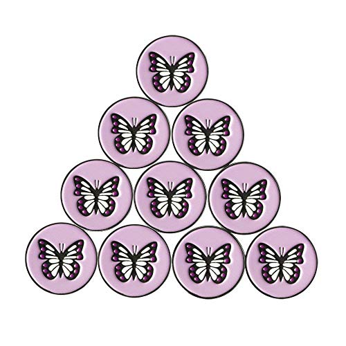 PINMEI Golfball-Marker, Verschiedene Muster, weiche Emaille-Technik, 10 Stück, Butterfly Ballmarker PINMEI Golfball-Marker, Verschiedene Muster, weiche Emaille-Technik, 10 Stück, Butterfly Ballmarker von PINMEI
