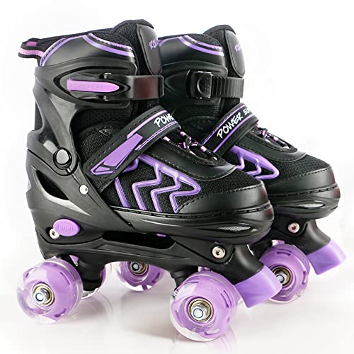 Kinder Rollschuhe für Mädchen, Jungen und Anfänger, 4 Größen Verstellbare, mit leuchtenden Rädern Quad Skates, geeignet für den Innen- und Außenbereich Eu35-38 Kinder Rollschuhe für Mädchen, Jungen und Anfänger, 4 Größen Verstellbare, mit leuchtenden Rädern Quad Skates, geeignet für den Innen- und Außenbereich Eu35-38 von PIPIZHU