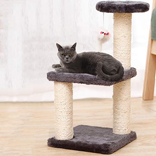 PJDDP Kratzbaum Katzenbaum Kletterbaum Für Katzen Sisal Mit Katzenspielzeug Kratzen Katzenkratzbaum Kratzsäule Mit Liegeplatz & Mausspielzeug Für Aktivität Zum Spielen Von Entspannung Und Schlaf,Grau PJDDP Kratzbaum Katzenbaum Kletterbaum Für Katzen Sisal Mit Katzenspielzeug Kratzen Katzenkratzbaum Kratzsäule Mit Liegeplatz & Mausspielzeug Für Aktivität Zum Spielen Von Entspannung Und Schlaf,Grau von PJDDP