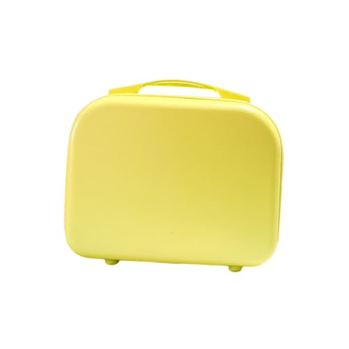 PLAFOPE 1Stk Kosmetikkoffer einfache Kosmetiktasche Tasche für Kosmetik für Frauen Mini-Aufbewahrungstasche Make-up-Taschen Damen Kosmetiktasche Reise-Kosmetiktasche ABS-Material Yellow von PLAFOPE