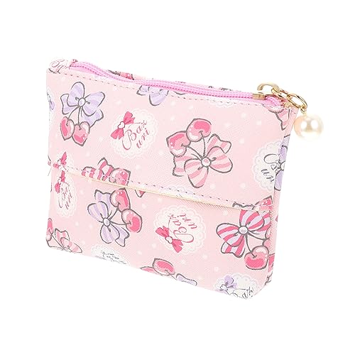 PLAFOPE Geldbörse Make-up-Set für Kinder Münzfach mit Reißverschluss aufbewahrungssack Storage Pockets Kosmetiktaschen Reisebrieftasche Mini-Aufbewahrungstasche schöne Münztasche PVC Rosa von PLAFOPE