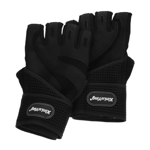 PLAFOPE Profi Bodybuilding Hantel Handschuhe Für Gewichtheben Und Fitness Atmungsaktive Halbfinger Schutzhandschuhe Größe M Schwarz Für Erwachsene Optimaler Grip Und Komfort Beim von PLAFOPE