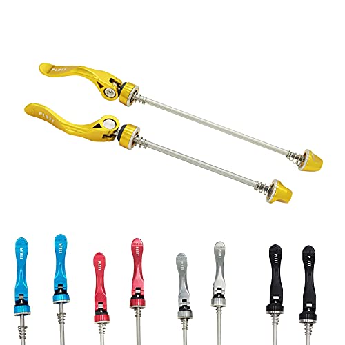 PLATT Fahrrad Schnellspanner,Vorder und Hinterrad Schnellspannset,Schnellspannachsen für Rennrad/Mountainbike,Gold PLATT Fahrrad Schnellspanner,Vorder und Hinterrad Schnellspannset,Schnellspannachsen für Rennrad/Mountainbike,Gold von PLATT