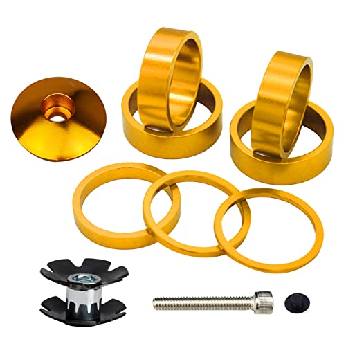PLATTBK Fahrrad Vorbau Spacer 1 1/8 Mit Steuersatzkappe Ahead Gabel kralle MTB Headset Spacer 2mm / 3mm / 5mm / 10mm für Rennrad, BMX 10Stück PLATTBK Fahrrad Vorbau Spacer 1 1/8 Mit Steuersatzkappe Ahead Gabel kralle MTB Headset Spacer 2mm / 3mm / 5mm / 10mm für Rennrad, BMX 10Stück von PLATTBK