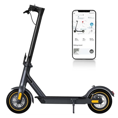 Elektroroller 10 Zoll für Erwachsene, Faltbarer E-Scooter mit 30 km Reichweite, 350W Motor, Wartungsfreie Honeycomb-Vollgummireifen, Doppelbremssystem, LED-Display, App-Steuerung, Ideal für Pendler von PLAYBIK