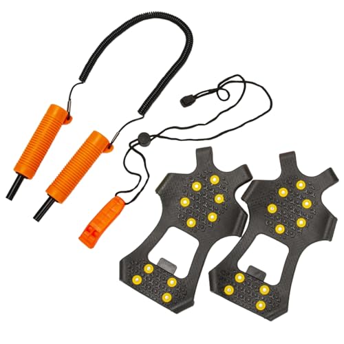 Einziehbare Eispickel-Sets aus Edelstahl für Eisangeln, Sicherheits-Pick-Ausrüstung, griffige Spikes mit Pfeifen von PLCPDM
