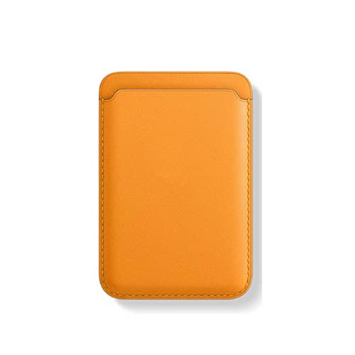 Magnetischer Kartenhalter für 3 Karten, PU-Leder, tragbar, Kreditkartenetui für Handy, gelb von PLCPDM
