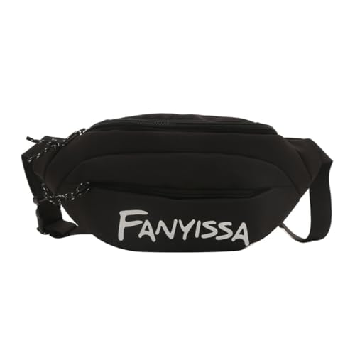 Modische Hüfttasche mit verstellbarem Gürtel, Nylon-Umhängetasche, Schultertasche, Brusttaschen für einfache Aufbewahrung, Schwarz von PLCPDM