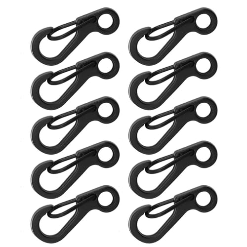 PLCPDM 10 x Paracord-Karabinerhaken, Aluminiumlegierung, Schlüsselanhänger, kleiner Karabiner-Clip, Federverschluss, Schlüsselanhänger-Haken von PLCPDM