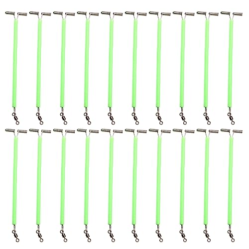 PLCPDM 20 Stück Edelstahl-Angelschnur-Drahtvorfächer mit Drehgelenken, T-Form, 3-Wege-Rollwirbel von PLCPDM