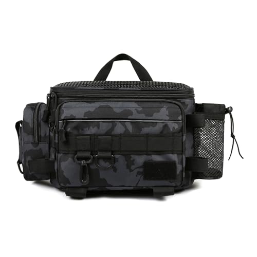 PLCPDM Angeltasche mit großem Fassungsvermögen, wasserdicht, Umhängetasche, Hüfttasche, Outdoor, einzelne Umhängetasche, Angelausrüstungstasche, Ködertasche, B von PLCPDM