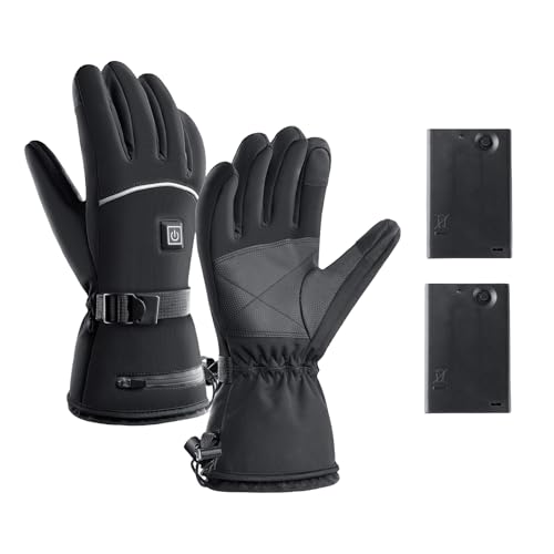 PLCPDM Beheizte Handschuhe Thermal Touchscreens Skihandschuhe Winddichte Warme Fäustlinge Zum Skifahren Snowboarden Schaufeln Radfahren Wandern von PLCPDM