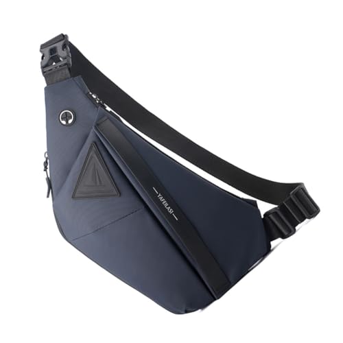 PLCPDM Gürteltasche, Camping, Brusttasche, große Kapazität, für Herren, spritzwassergeschützt, über die Schultertaschen, Crossbody-Tasche, blau, Right shoulder von PLCPDM