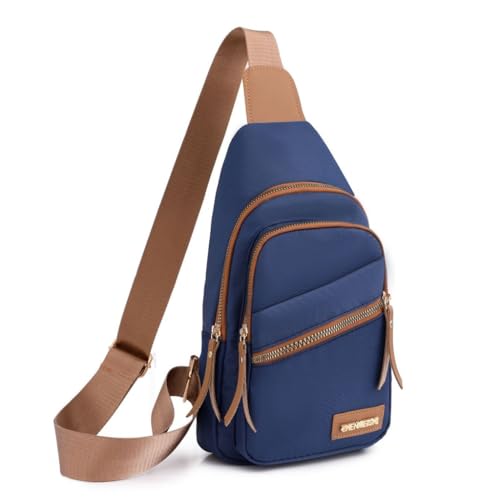 PLCPDM Hüfttasche, Nylon, große Kapazität, modische Gürteltasche, Brusttasche, vielseitige Crossbody-Taillenpackung, Schultertasche, blau von PLCPDM