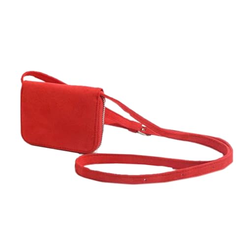 PLCPDM Kompakte Kartentasche, PU-Leder, Hüfttasche, Crossbody-Tasche, modische Umhängetasche, geeignet für verschiedene Anlässe, rot von PLCPDM