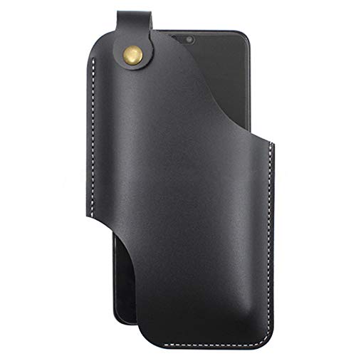 PLCPDM Ledertelefon, Leder-Handy für Gürtel, Leder-Telefon für Tasche, Gürtel für Damen und Herren, Schwarz , 1 von PLCPDM