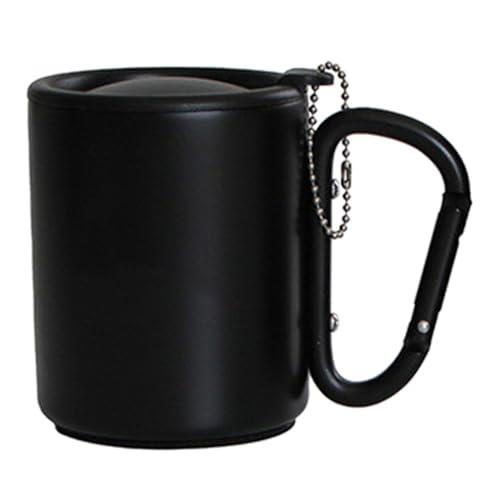 PLCPDM Outdoor Travel Coffee Mug Insulated Mug With Carabiner Handle & Lids Portable Compact Camping Cup Dishwasher Safe von PLCPDM