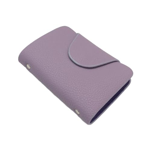 PLCPDM Vielseitiger Kartenhalter aus Leder, multifunktional, für den täglichen Gebrauch, violett von PLCPDM