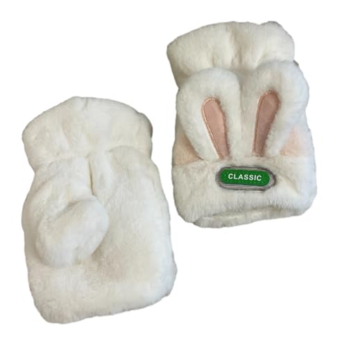 PLCPDM Winter-Plüsch-Handschuhe für Erwachsene, Voll-/Halbfinger-Handschuhe, dick, Outdoor-Skihandschuhe, schöne Dekor-Handschuhe von PLCPDM